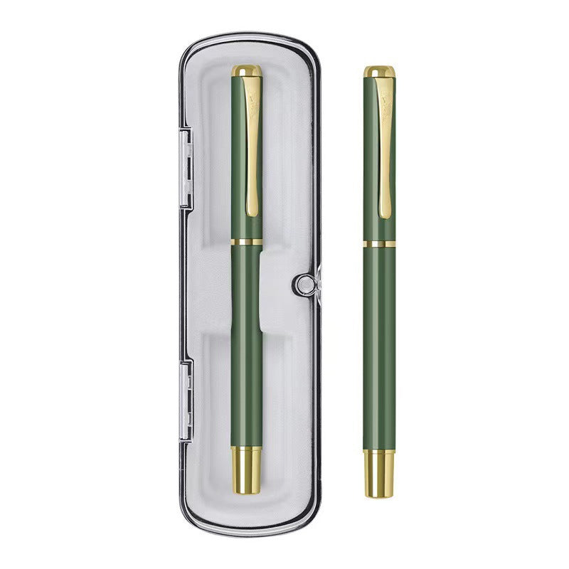Ink green metal business gift, hard pen, calligraphy training, students practicing calligraphy, dark pointed fountain pen