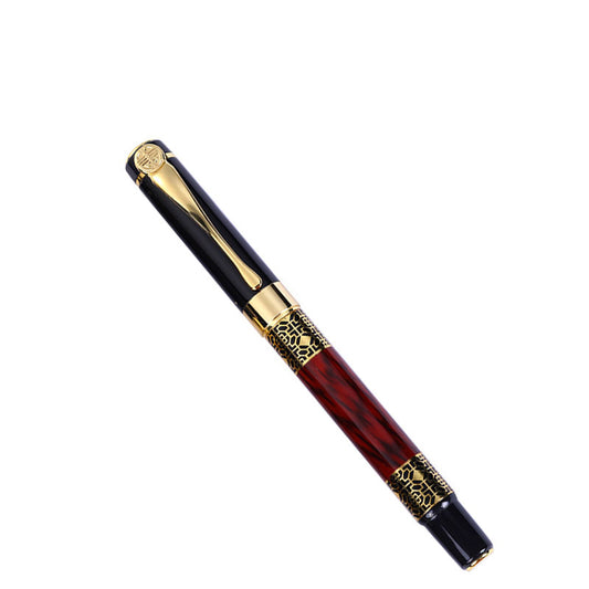 Red wood grain pen barrel business gift metal fountain pen