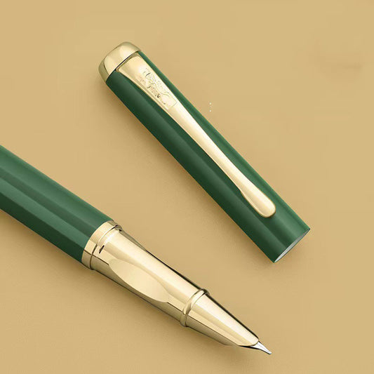 Ink green metal business gift, hard pen, calligraphy training, students practicing calligraphy, dark pointed fountain pen